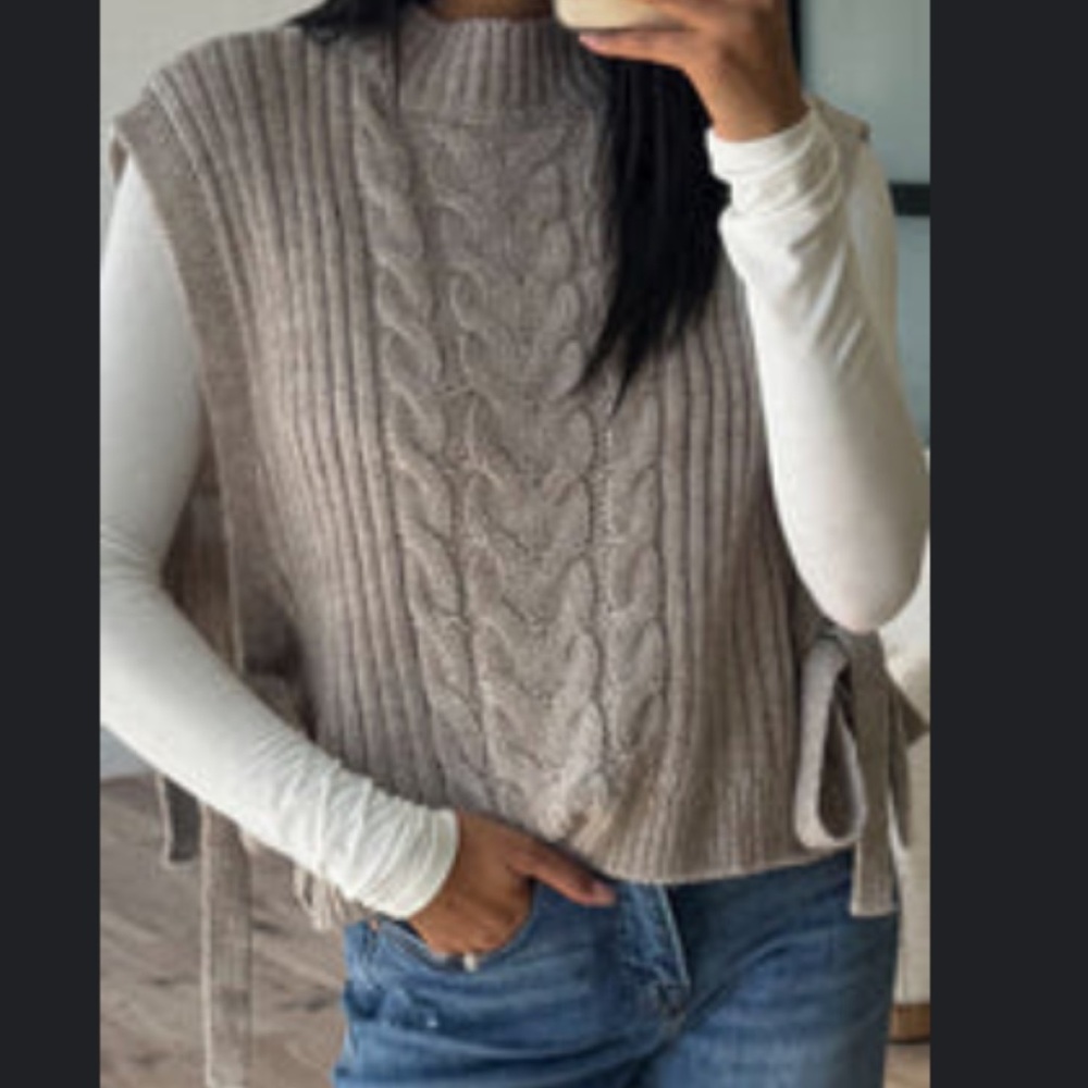 Shop Talulah Monroe Side Tie Sweater Vest | Taupe